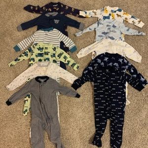 Bundled Baby Long Sleeve Footed Pajamas.
